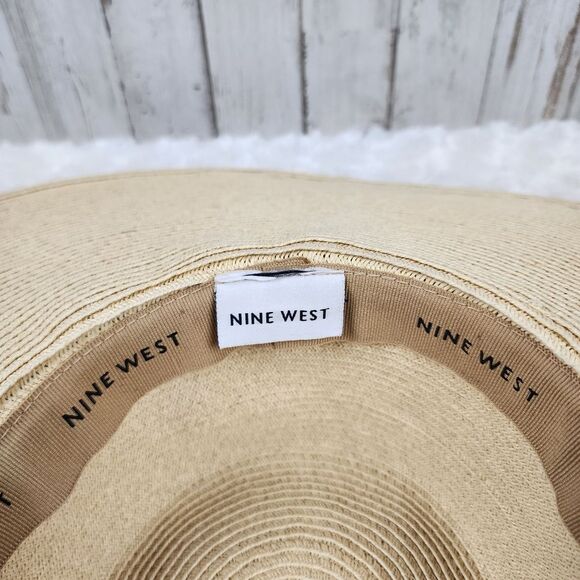 Nine West Wide Brim Floppy Sun Hat Ivory One Size - Picture 7 of 7